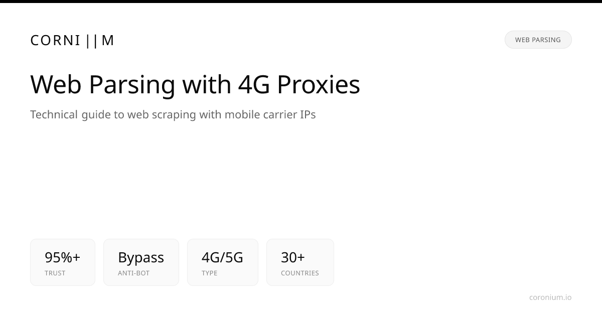 Web Parsing with 4G Mobile Proxies