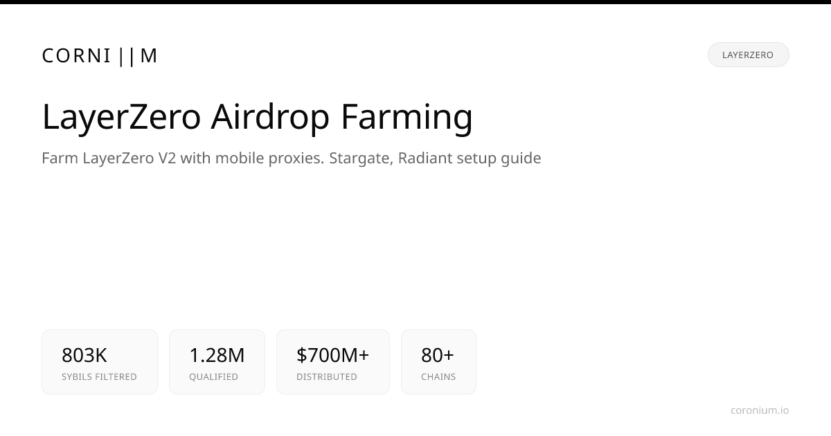 LayerZero Airdrop Farming with Mobile Proxies